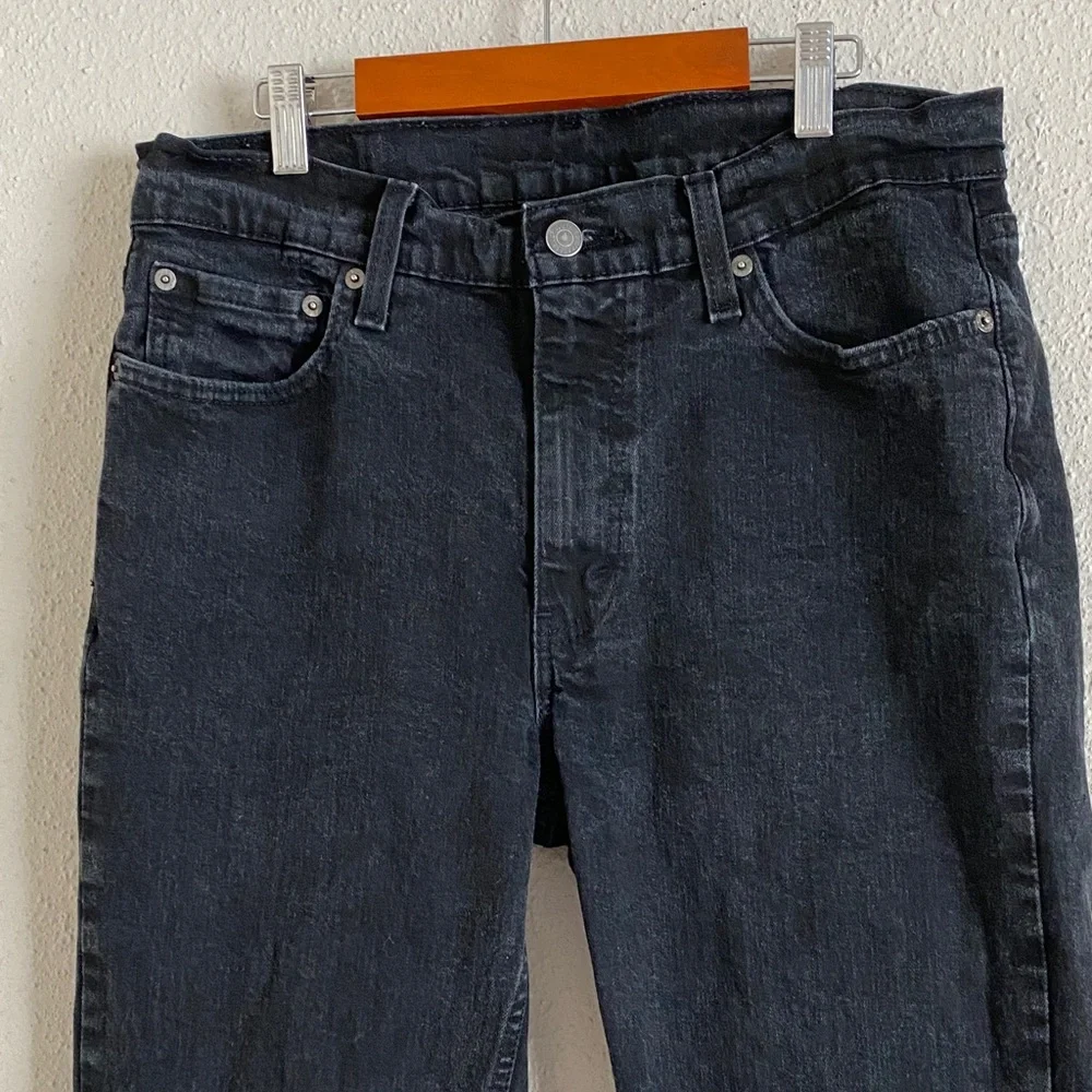 Levi's Men's Dark Black Straight Jeans